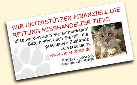 Wir unterst&uuml;tzen Vier-Pfoten.de